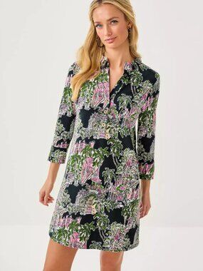 Lilly Pulitzer Knightley Dress in Onyx PB Anniversary Toile XL